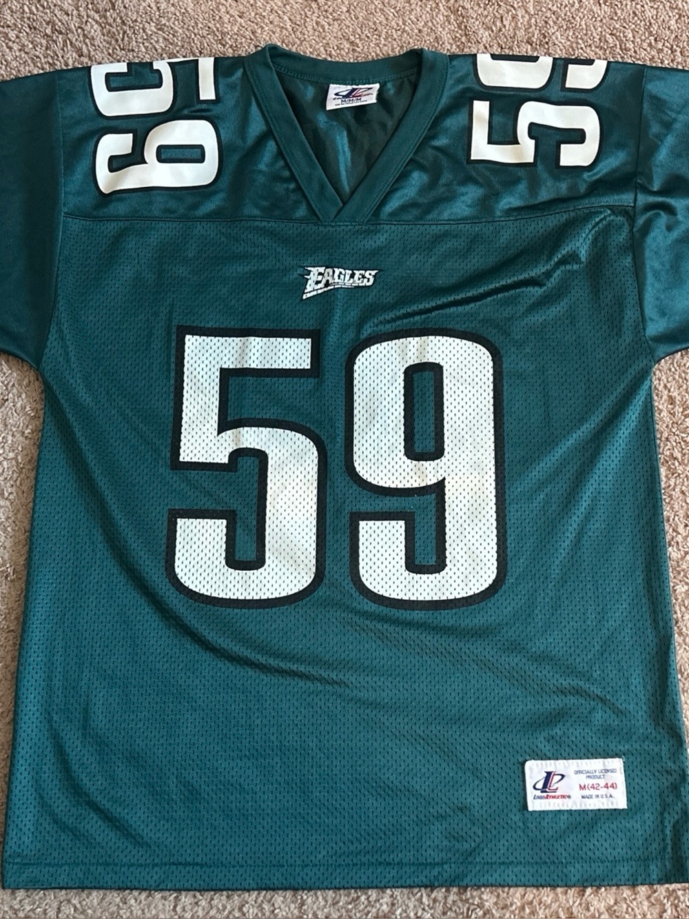 Mike Mamula Philadelphia Eagles Logo Athletic NFL Jersey Mens Size M Green